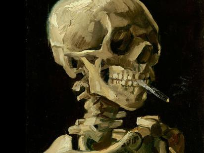 "Head of a Skeleton with a Burning Cigarette" Vincent van Gogh (1886) ©Van Gogh Museum, Amsterdam (Vincent van Gogh Foundation)